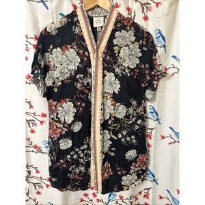 Knox Rose Floral Bohemian Hippie Style Floral Tunic Size Small